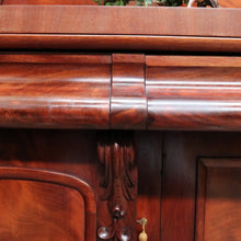 Load image into Gallery viewer, Antique English Mahogany and Flame Mahogany Inverted Breakfront Sideboard with Cellaret. B13081
