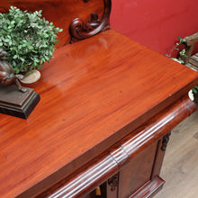 Load image into Gallery viewer, Antique English Mahogany and Flame Mahogany Inverted Breakfront Sideboard with Cellaret. B13081
