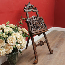 Load image into Gallery viewer, French Walnut Easel-Form Canterbury with Lyre Motif and Carved Details. B11319
