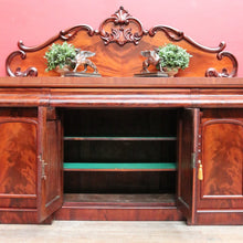 Load image into Gallery viewer, Antique English Mahogany and Flame Mahogany Inverted Breakfront Sideboard with Cellaret. B13081
