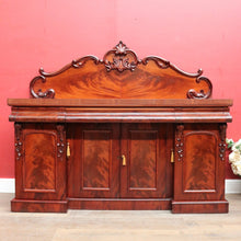 Load image into Gallery viewer, Antique English Mahogany and Flame Mahogany Inverted Breakfront Sideboard with Cellaret. B13081
