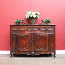Load image into Gallery viewer, Antique French Oak Sideboard with Three Drawers Two Door Cupboard B13086
