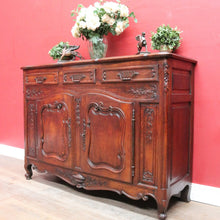 Load image into Gallery viewer, Antique French Oak Sideboard with Three Drawers Two Door Cupboard B13086
