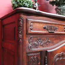 Load image into Gallery viewer, Antique French Oak Sideboard with Three Drawers Two Door Cupboard B13086
