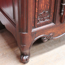 Load image into Gallery viewer, Antique French Oak Sideboard with Three Drawers Two Door Cupboard B13086
