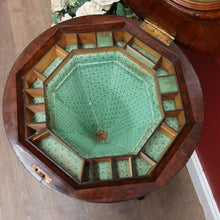 Load image into Gallery viewer, x SOLD Antique Victorian Sewing or Lady’s Work Table with Pedestal Base and Carved Detail. B12659
