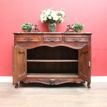 Load image into Gallery viewer, Antique French Oak Sideboard with Three Drawers Two Door Cupboard B13086
