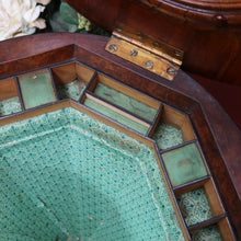 Load image into Gallery viewer, x SOLD Antique Victorian Sewing or Lady’s Work Table with Pedestal Base and Carved Detail. B12659
