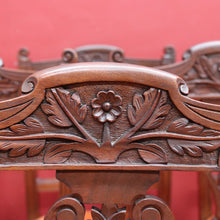 Load image into Gallery viewer, Set of Six Australian Cedar Dining Chairs with Burnt Orange Seats. B12684
