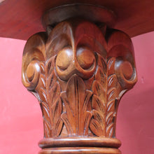 Load image into Gallery viewer, Mahogany Classical Column Pedestal Plant Stand, Carved Acanthus Capital. B13087
