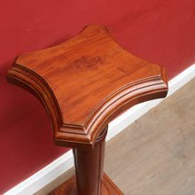 Load image into Gallery viewer, Mahogany Classical Column Pedestal Plant Stand, Carved Acanthus Capital. B13087
