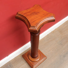 Load image into Gallery viewer, Mahogany Classical Column Pedestal Plant Stand, Carved Acanthus Capital. B13087
