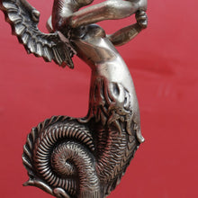 Load image into Gallery viewer, Art Deco Silver Plated Brass Candelabra with Winged Mythical Figure. B23841
