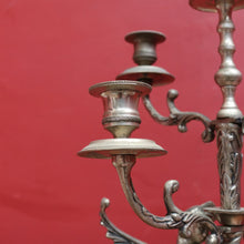 Load image into Gallery viewer, Art Deco Silver Plated Brass Candelabra with Winged Mythical Figure. B23841
