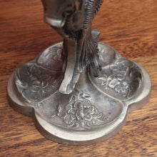 Load image into Gallery viewer, Art Deco Silver Plated Brass Candelabra with Winged Mythical Figure. B23841
