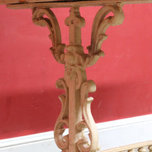 Load image into Gallery viewer, Vintage Cast Garden Pub Table with Timber Plank Top and Ornate Trestle Base. B13066

