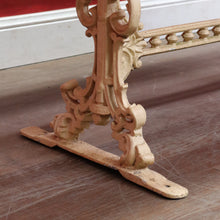 Load image into Gallery viewer, Vintage Cast Garden Pub Table with Timber Plank Top and Ornate Trestle Base. B13066
