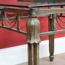 Load image into Gallery viewer, Pair of Hollywood Regency-Style Gilt Metal Side Tables. Bevelled Glass Tops B13073
