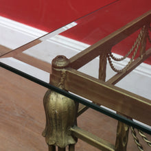 Load image into Gallery viewer, Pair of Hollywood Regency-Style Gilt Metal Side Tables. Bevelled Glass Tops B13073
