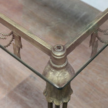 Load image into Gallery viewer, Pair of Hollywood Regency-Style Gilt Metal Side Tables. Bevelled Glass Tops B13073
