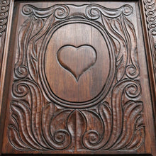 Load image into Gallery viewer, Antique French Oak Breton Marriage Cabinet Two Piece Four Door Carved Display Cabinet. B13111
