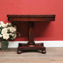 Load image into Gallery viewer, Antique English Mahogany Card Table or Fold Over Games Table or Hall Table. B12334
