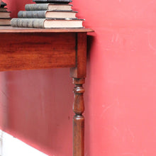Load image into Gallery viewer, Antique Australian Cedar Two Drawer Hall Table with Rolling Pin Legs. B13115
