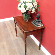 Load image into Gallery viewer, Antique Australian Cedar Two Drawer Hall Table with Rolling Pin Legs. B13115
