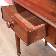 Load image into Gallery viewer, Antique Australian Cedar Two Drawer Hall Table with Rolling Pin Legs. B13115
