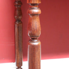 Load image into Gallery viewer, Antique Australian Cedar Two Drawer Hall Table with Rolling Pin Legs. B13115
