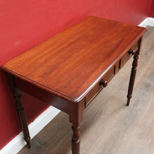 Load image into Gallery viewer, Antique Australian Cedar Two Drawer Hall Table with Rolling Pin Legs. B13115
