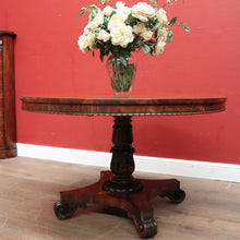 Load image into Gallery viewer, Antique English Rosewood Dining Table with a Circular Top and Pedestal Base. B12389
