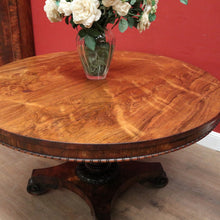 Load image into Gallery viewer, Antique English Rosewood Dining Table with a Circular Top and Pedestal Base. B12389
