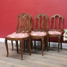 Load image into Gallery viewer, Set of Six Antique French Chairs with Open Work Backs and William Morris Strawberry Thief Seats. B12875
