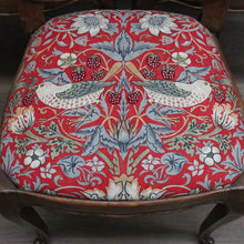 Load image into Gallery viewer, Set of Six Antique French Chairs with Open Work Backs and William Morris Strawberry Thief Seats. B12875
