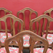 Load image into Gallery viewer, Set of Six Antique French Chairs with Open Work Backs and William Morris Strawberry Thief Seats. B12875
