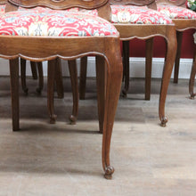 Load image into Gallery viewer, Set of Six Antique French Chairs with Open Work Backs and William Morris Strawberry Thief Seats. B12875
