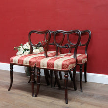 Load image into Gallery viewer, Set of Four Antique English Rosewood Balloon Back Dining Chairs. B13049
