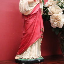 Load image into Gallery viewer, Antique French Statue of Jesus, Sacred Heart of Jesus – Plaster, Hand-Painted, B12390
