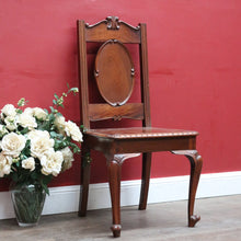 Load image into Gallery viewer, Victorian Mahogany High Back English Church Chair with Carved Crown Detail. B12671
