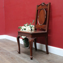 Load image into Gallery viewer, Victorian Mahogany High Back English Church Chair with Carved Crown Detail. B12671
