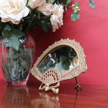 Load image into Gallery viewer, Antique French Art Deco Vanity Mirror with Brass Fan Shaped Frame. B12877
