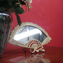 Load image into Gallery viewer, Antique French Art Deco Vanity Mirror with Brass Fan Shaped Frame. B12877
