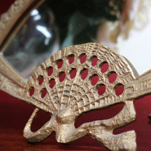 Load image into Gallery viewer, Antique French Art Deco Vanity Mirror with Brass Fan Shaped Frame. B12877
