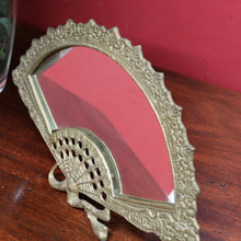 Load image into Gallery viewer, Antique French Art Deco Vanity Mirror with Brass Fan Shaped Frame. B12877

