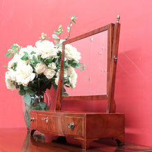 Load image into Gallery viewer, Antique Georgian Regency Bowfront Mahogany Mirror with Drawers and Inlay. B12878
