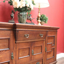 Load image into Gallery viewer, Antique English Oak Sideboard Cabinet with Four Doors and Two Drawers. B12386
