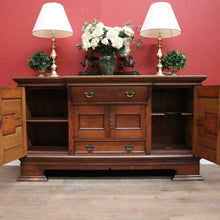 Load image into Gallery viewer, Antique English Oak Sideboard Cabinet with Four Doors and Two Drawers. B12386
