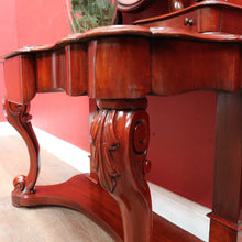 Load image into Gallery viewer, Antique Victorian Mahogany Duchess Dressing Table with Oval Mirror and Carved Supports. B13051
