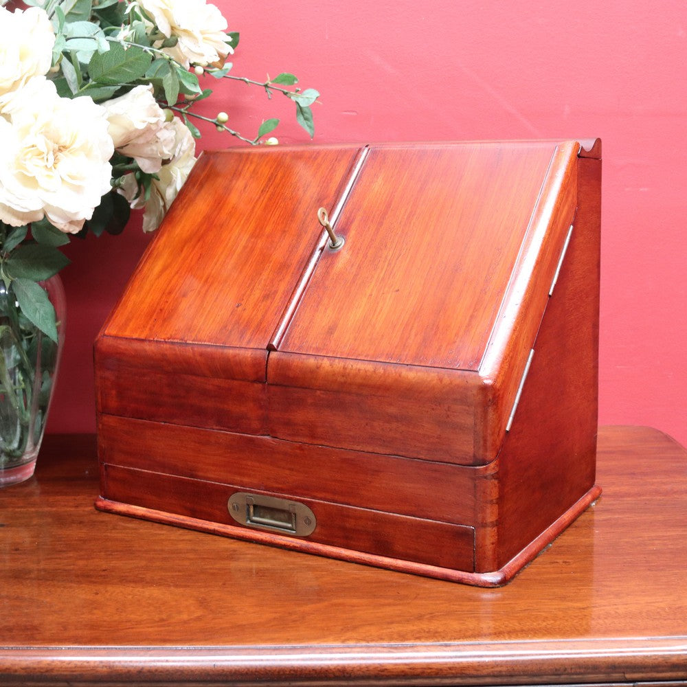 Antique English Mahogany Stationery Cabinet with Compendium Interior. B12879